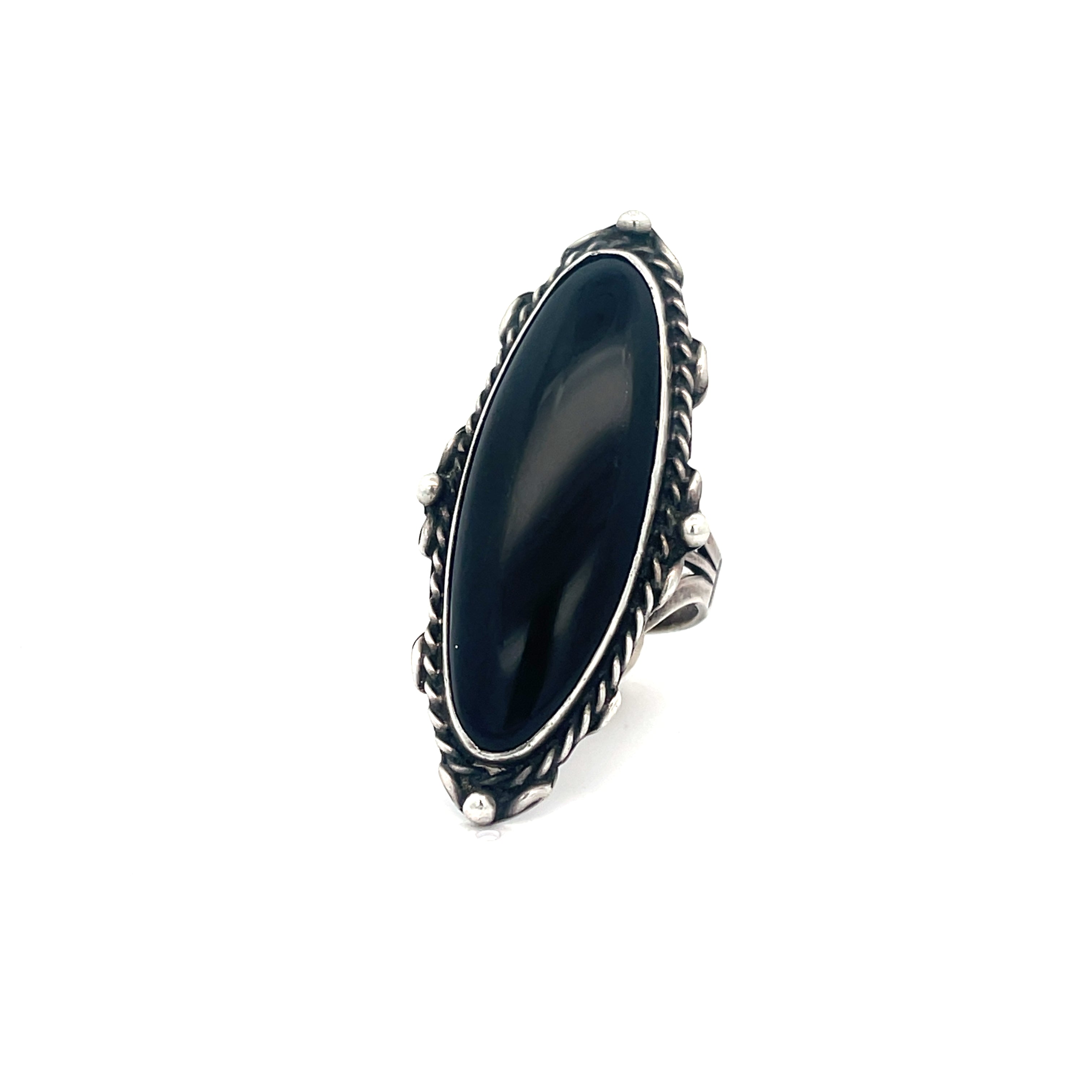 Black Onyx Statement Ring Size 10