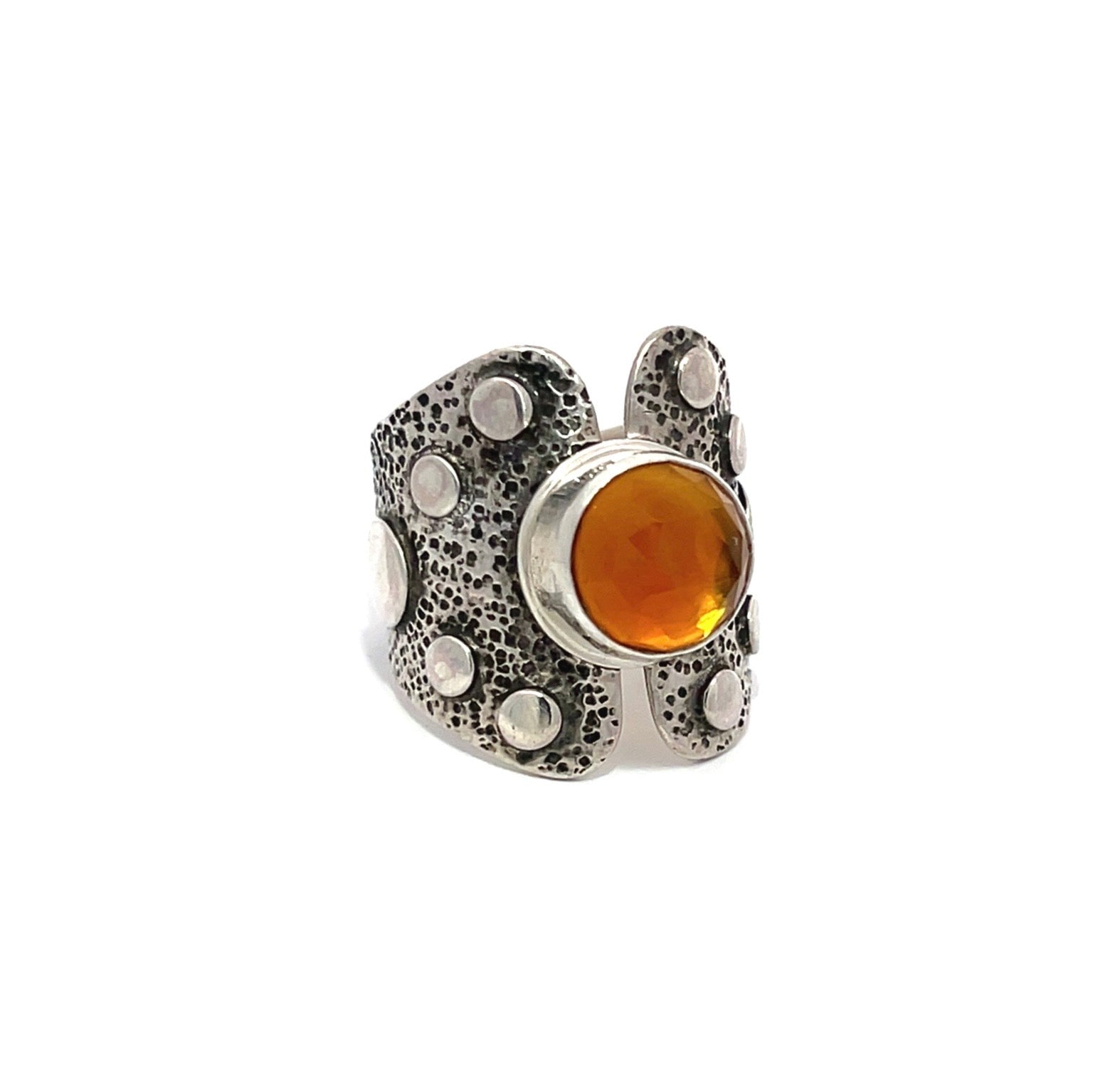 Citrine Armor Ring Size 7.25