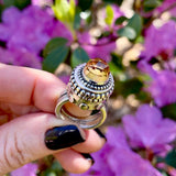Citrine Temple Ring Size 6.5