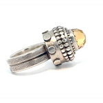 Citrine Temple Ring Size 6.5