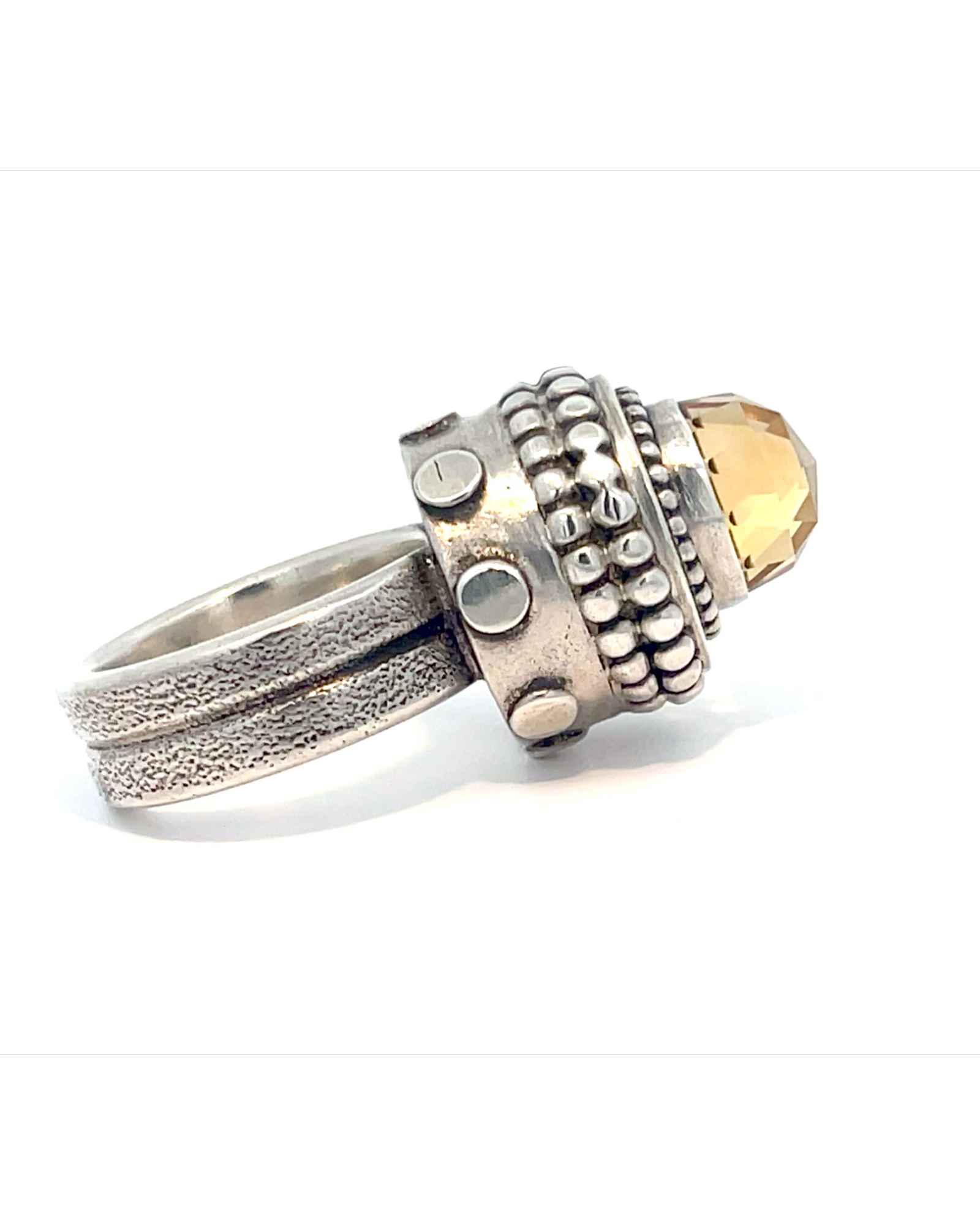 Citrine Temple Ring Size 6.5