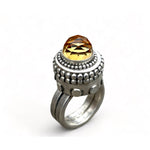 Citrine Temple Ring Size 6.5