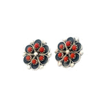 Coral Cluster Flower Earrings