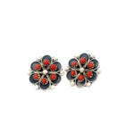 Coral Cluster Flower Earrings