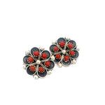 Coral Cluster Flower Earrings