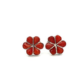 Coral Flower Stud Earrings
