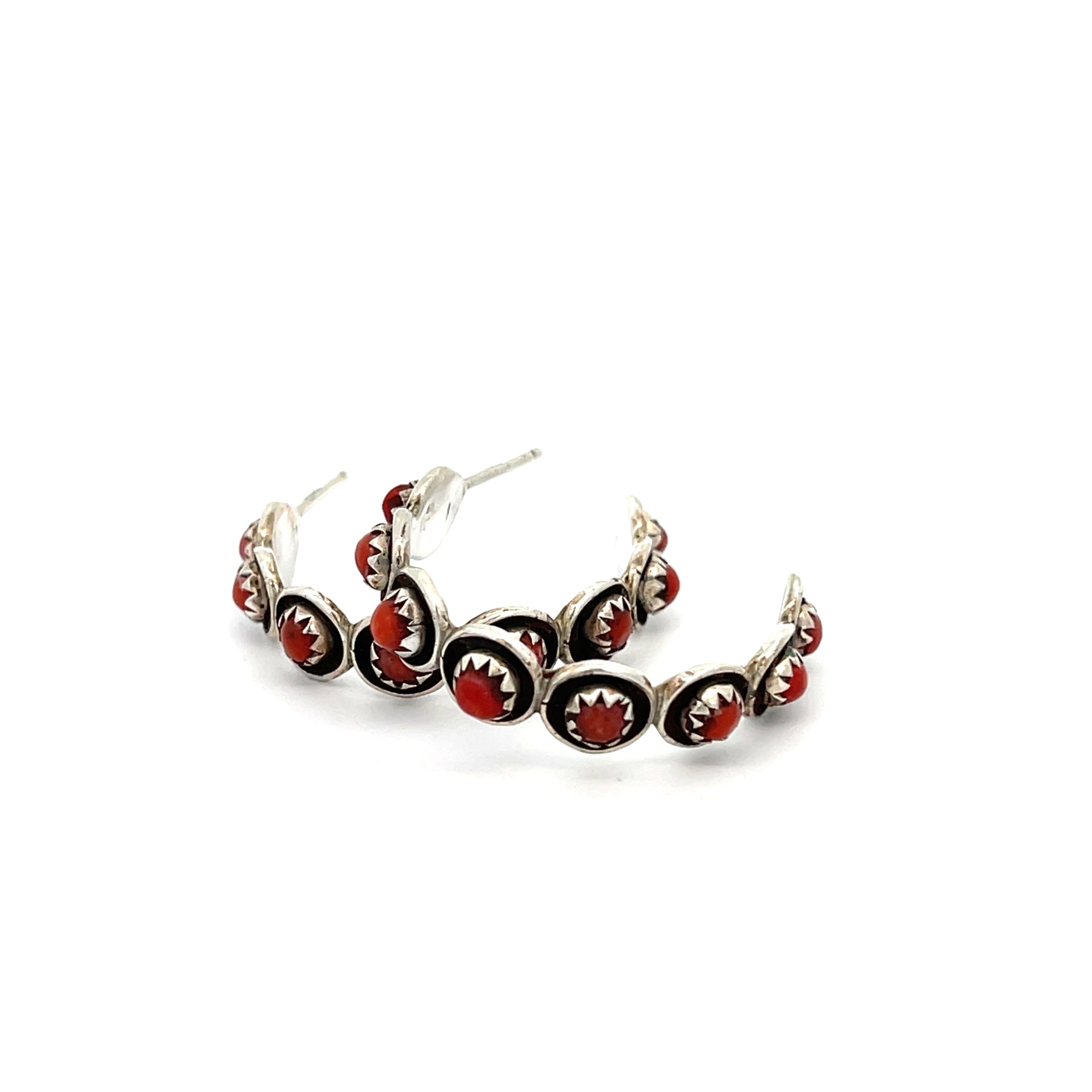 Coral Hoop Earrings