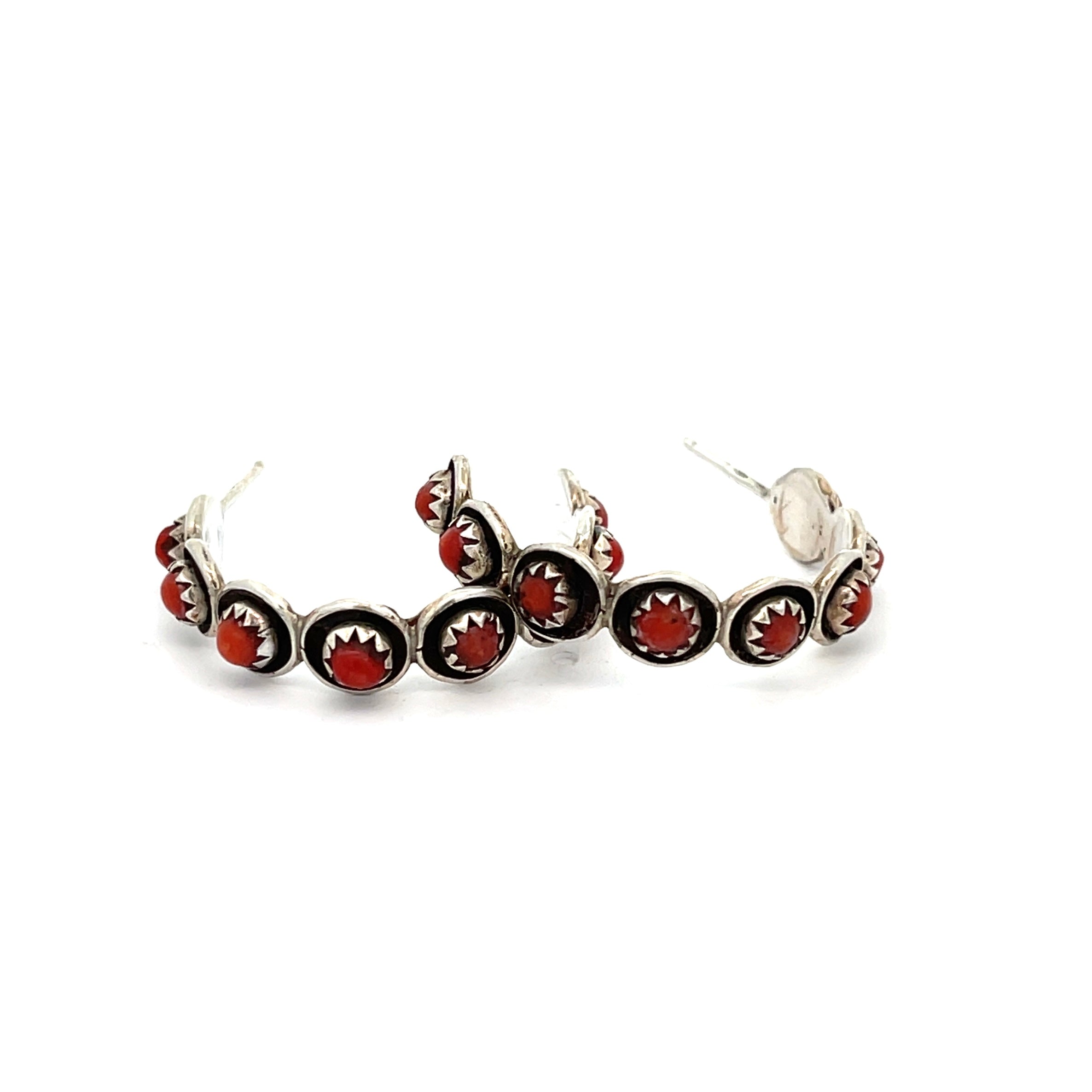 Coral Hoop Earrings