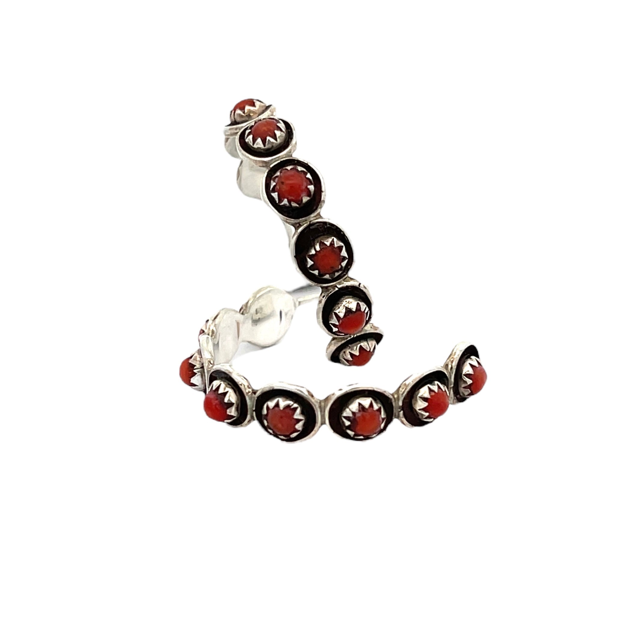 Coral Hoop Earrings