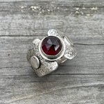 Garnet Armor Ring Size 5.5