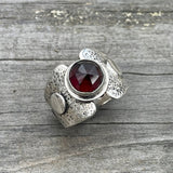 Garnet Armor Ring Size 5.5