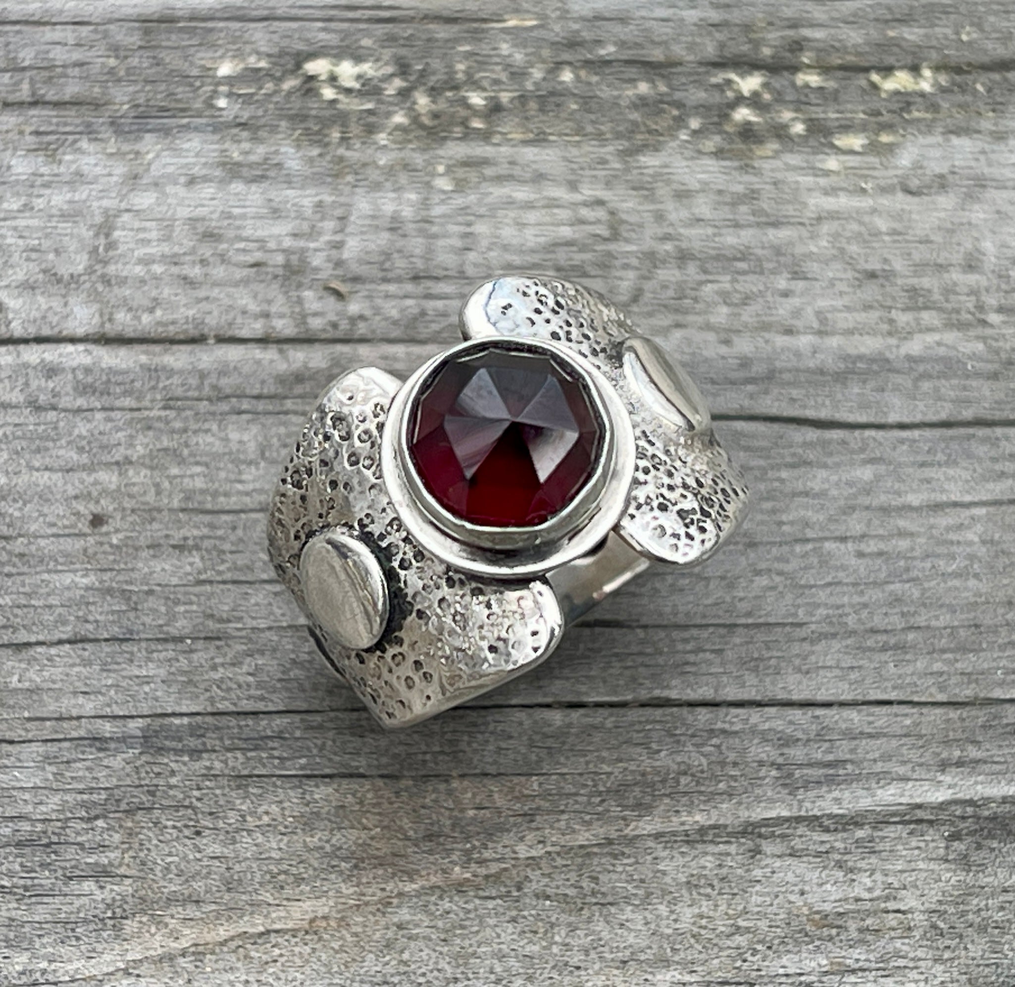 Garnet Armor Ring Size 5.5