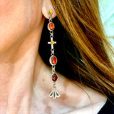 Garnet Citrine Duster Earrings