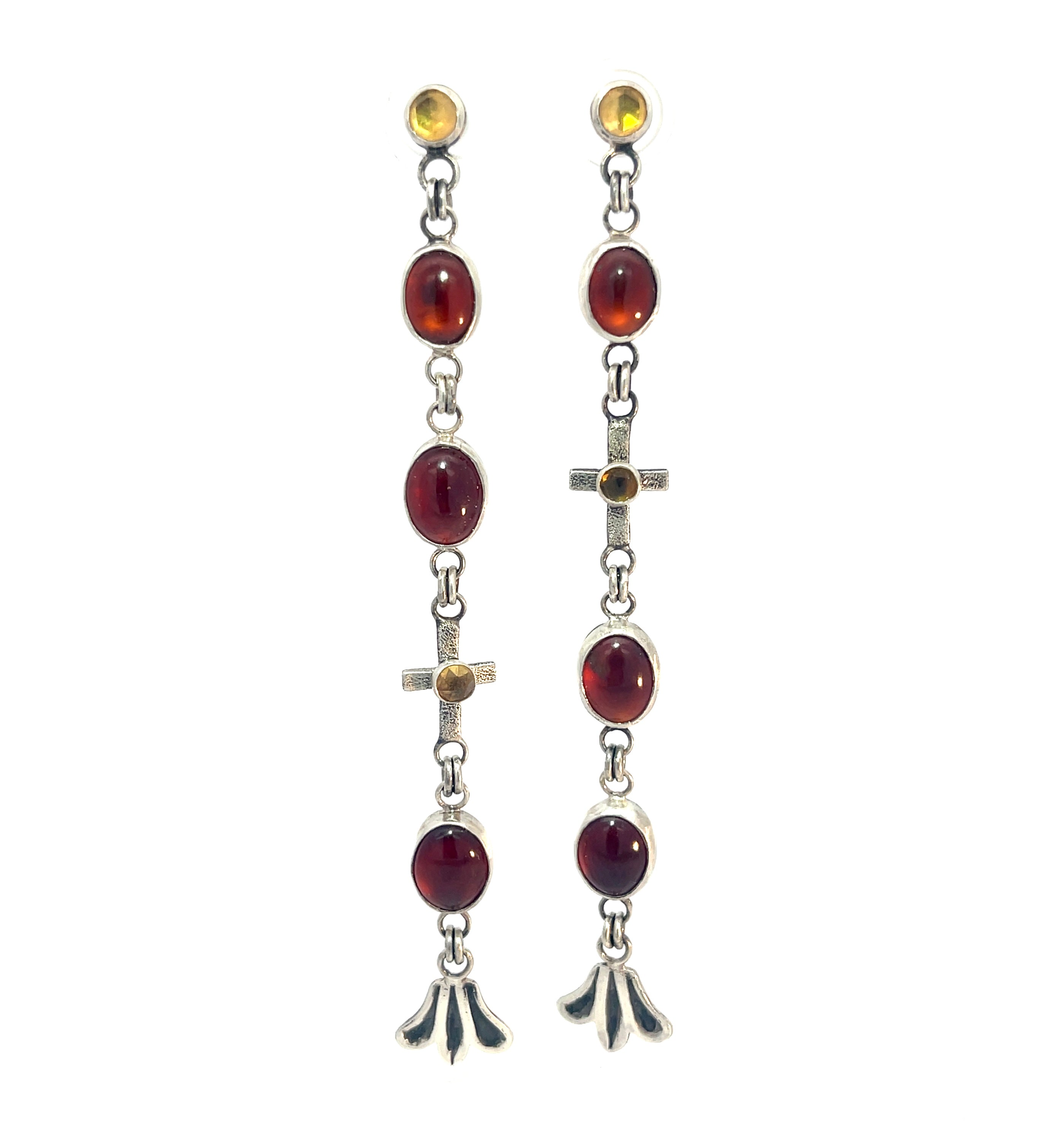 Garnet Citrine Duster Earrings