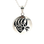 Hopi Bear Paw Kokopelli Overlay Pendant