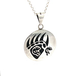 Hopi Bear Paw Kokopelli Overlay Pendant