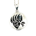 Hopi Bear Paw Kokopelli Overlay Pendant