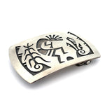 Hopi Overlay Kokopelli Sterling Silver Belt Buckle