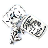 Hopi Overlay Kokopelli Sterling Silver Belt Buckle