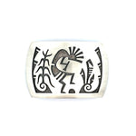 Hopi Overlay Kokopelli Sterling Silver Belt Buckle