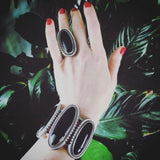 Huge Black Onyx Cuff Bracelet