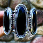 Huge Black Onyx Cuff Bracelet