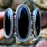 Huge Black Onyx Cuff Bracelet