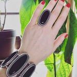 Huge Black Onyx Cuff Bracelet