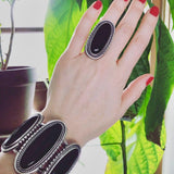 Huge Black Onyx Cuff Bracelet