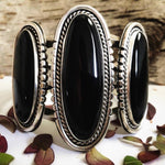 Huge Black Onyx Cuff Bracelet