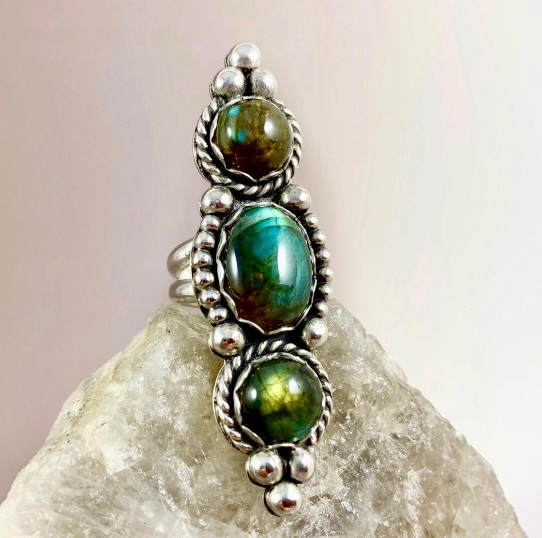 Labradorite Statement Ring