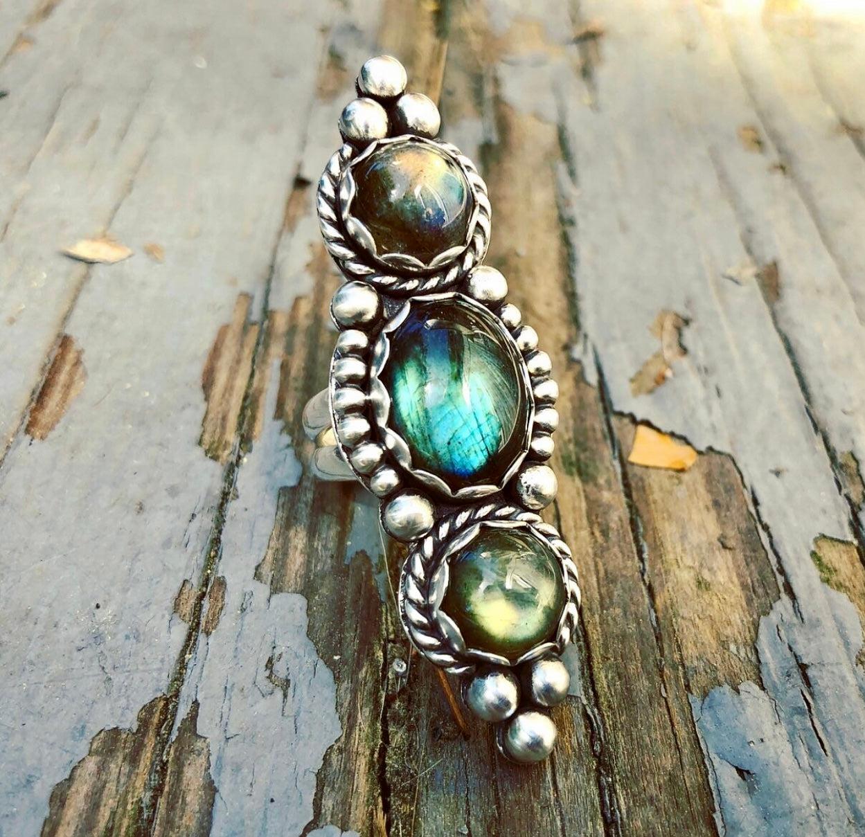 Labradorite Statement Ring