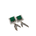 Malachite Feather Earrings