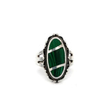 Malachite Inlay Ring Size 8