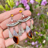 Montana Agate Amber Chandelier Earrings