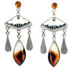 Montana Agate Amber Chandelier Earrings