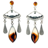 Montana Agate Amber Chandelier Earrings