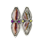 Moroccan Agate + Amethyst Statement Ring Size 8.5