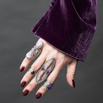 Moroccan Agate + Amethyst Statement Ring Size 8.5