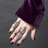 Moroccan Agate + Amethyst Statement Ring Size 8.5