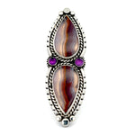 Moroccan Agate + Amethyst Statement Ring Size 8.5