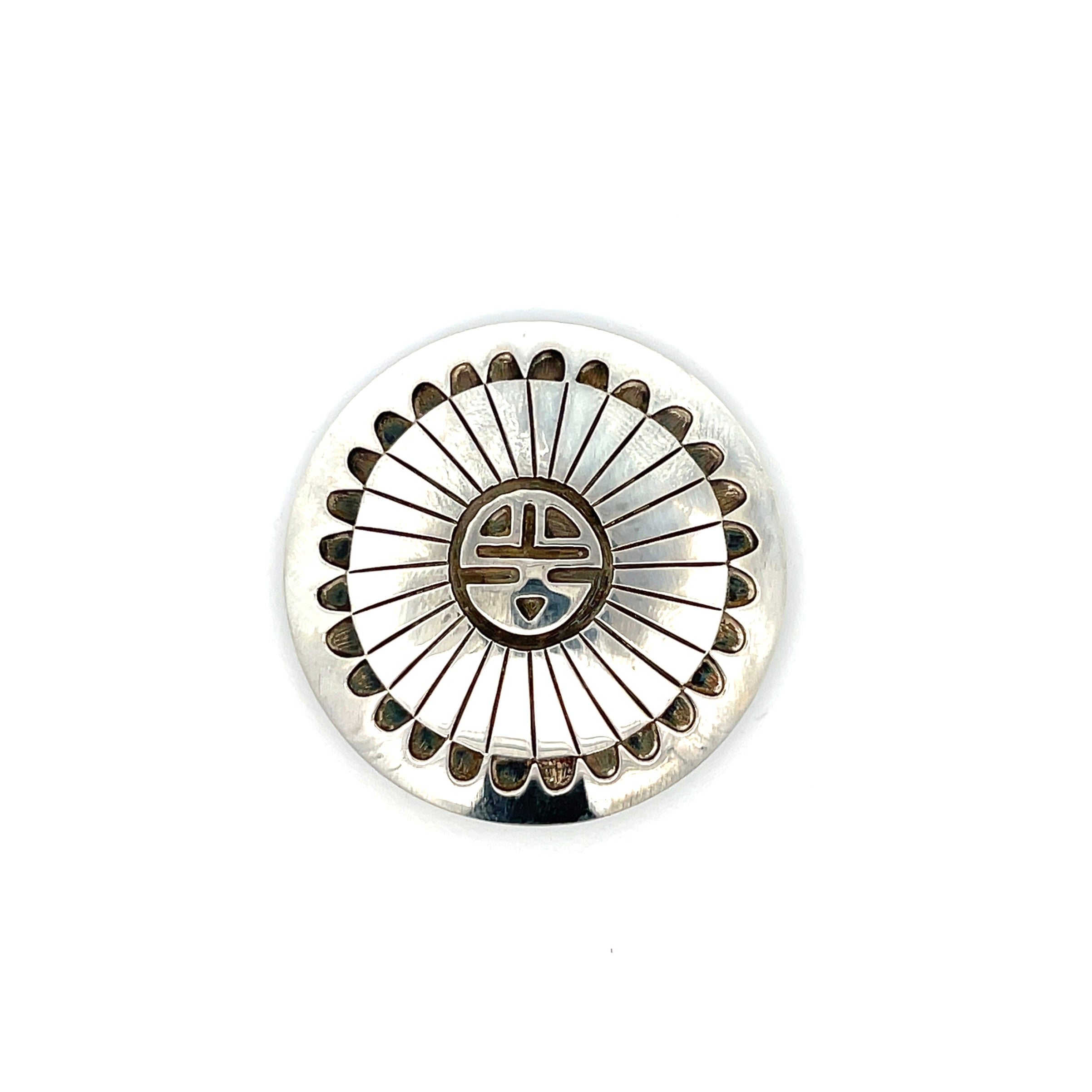 Navajo Stanley Gene, Sterling Silver Overlay Brooch Pin