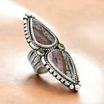 Ocean Jasper + Peridot Statement Ring Size 7.5