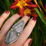 Ocean Jasper + Peridot Statement Ring Size 7.5