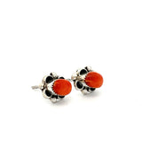 Orange Spiny Oyster Stud Earrings