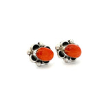 Orange Spiny Oyster Stud Earrings