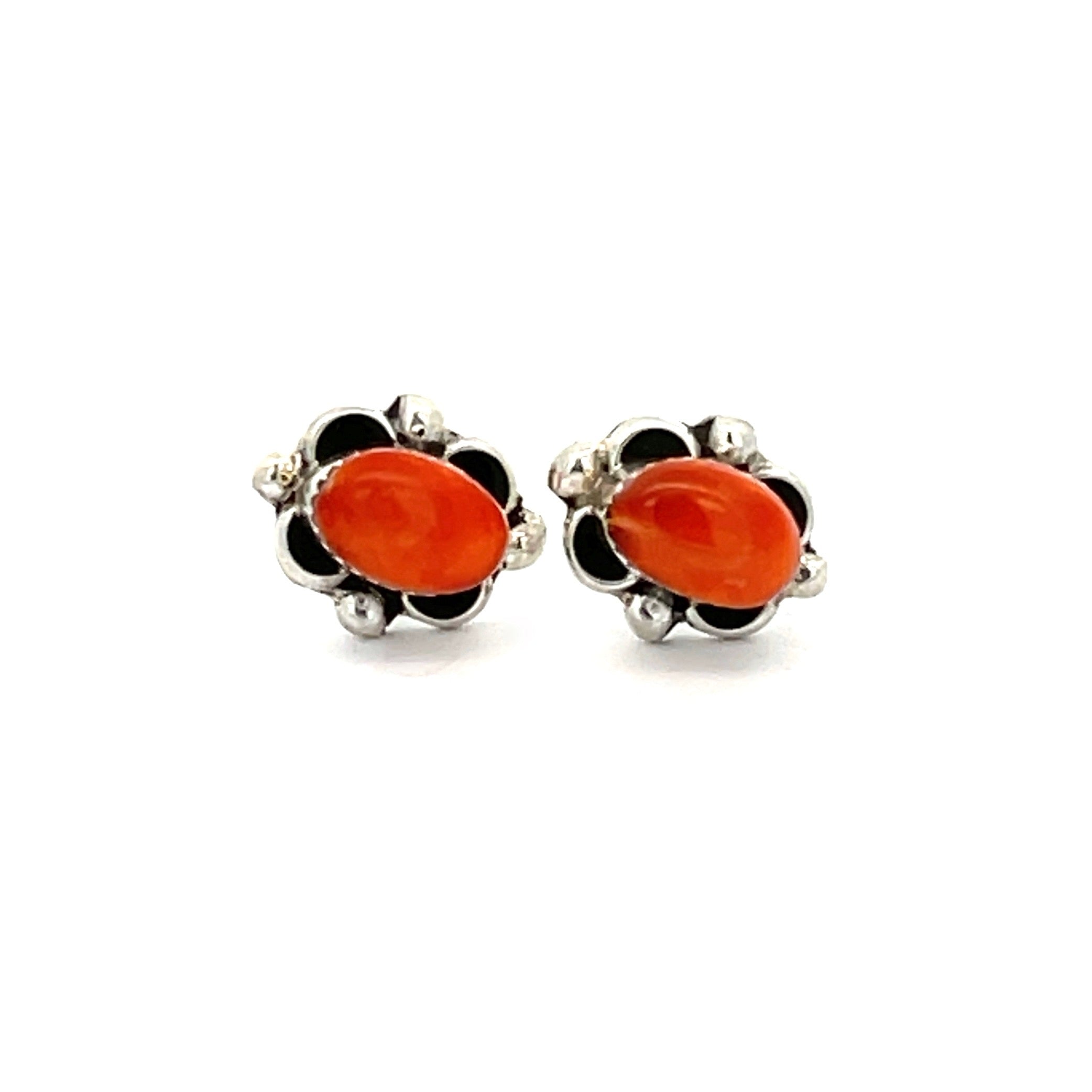 Orange Spiny Oyster Stud Earrings