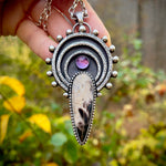 Palm Root Amethyst Celestial Pendant Necklace