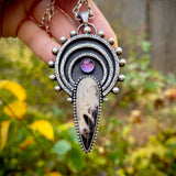 Palm Root Amethyst Celestial Pendant Necklace