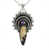 Palm Root Amethyst Celestial Pendant Necklace